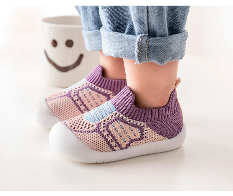 Baby Shoes Anti-slip Breathable Infant Crib Floor Socks with Rubber Sole for Children Boys Mesh Shoes Soft Bottom Baby Girl 아기신발