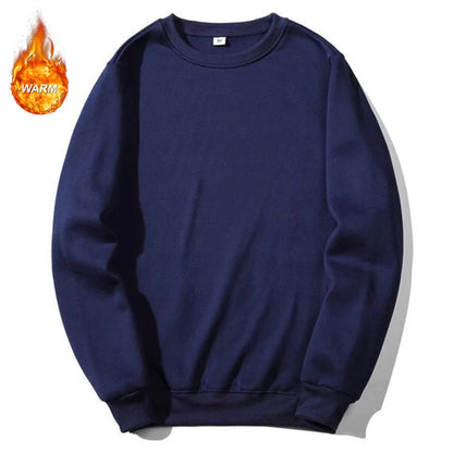 Basic Crewneck Sweatshirts for Men Women Spring Fall Warm Comfy Fleece Lined Pullover Tops Athletic Casual Loose Fit Sweaters