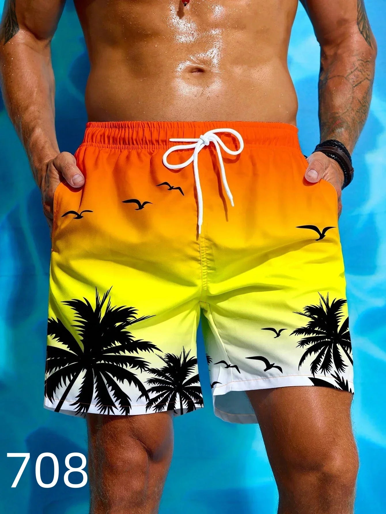 Men's Sweat Shorts Beach Shorts Shorts Drawstring Elastic Waist 3D Print Graphic Plaid Stripe Breathable Soft Short