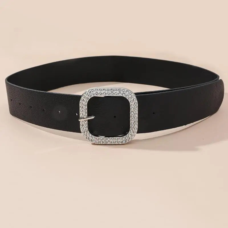 Bling Sequin Belts For Women Girl Fashion PU Leather Belts Western Cowboy Y2K Retro Jeans Skirt Decor Waistband