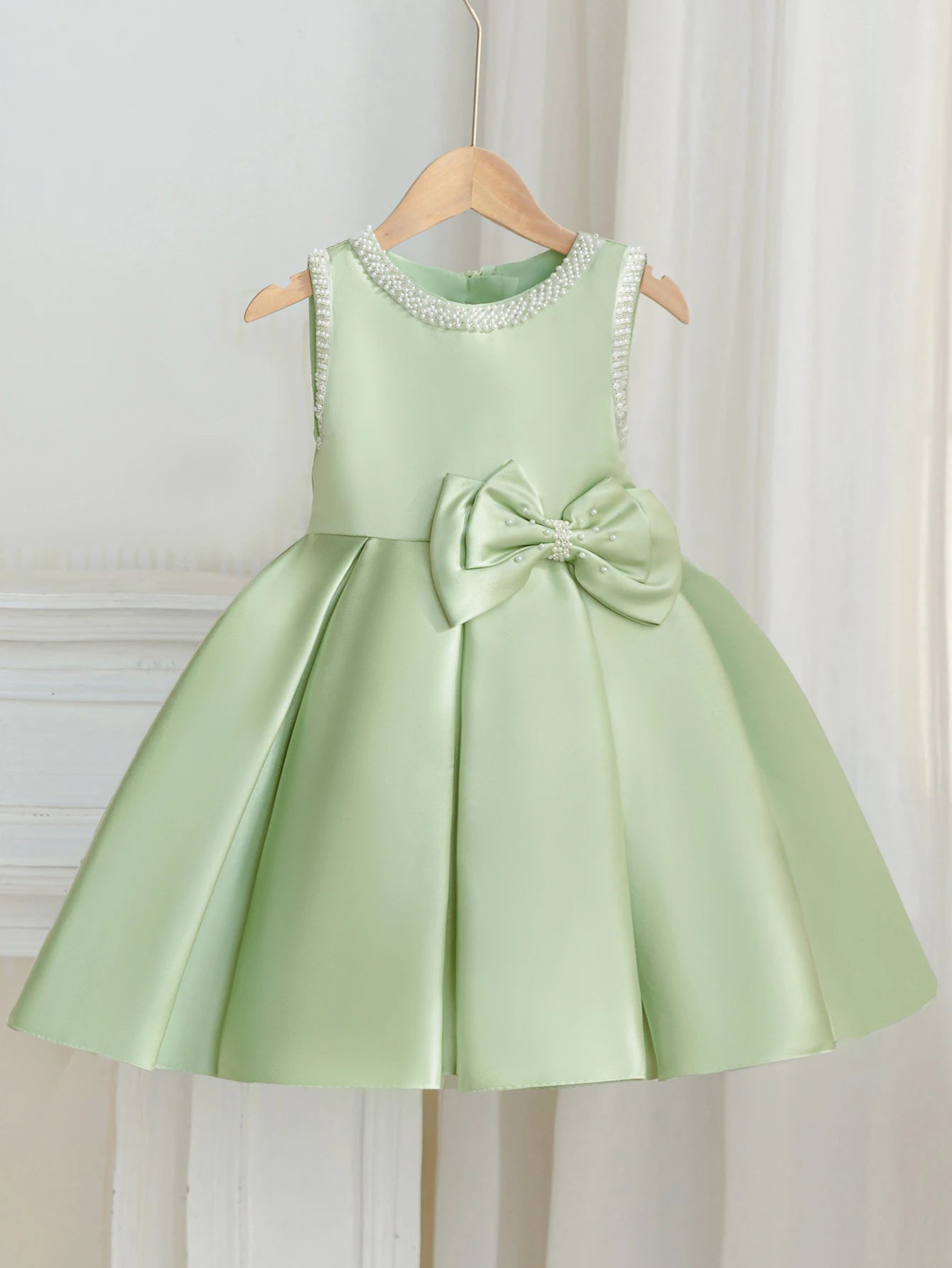Girls Party Dresses Sleeveless Green Princess-style Dress Suitable for Wedding Flower Girl Birthday Party Evening Wear