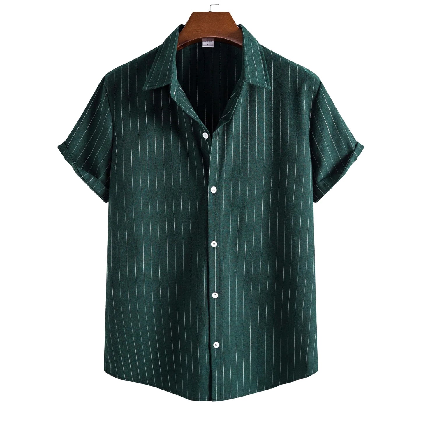 Summer Men Casual Formal Shirt Tops Short Sleeve Striped Shirts Man Fashion Business t Shirt Social Beach Tee Shirt Man Clothing