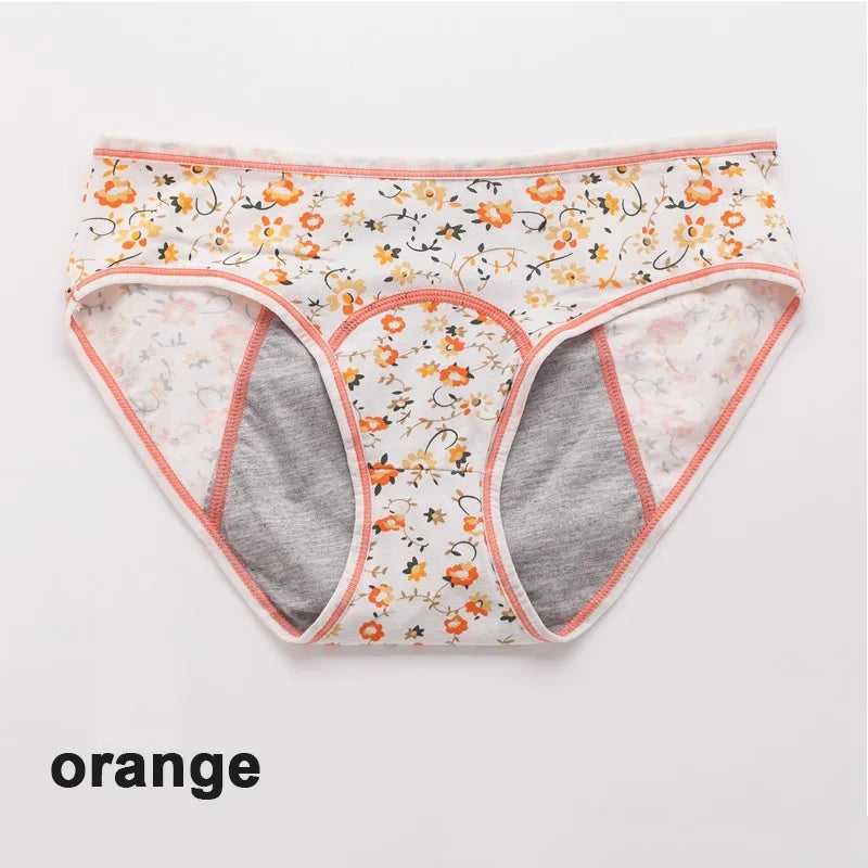 Menstrual Panties, Girls Physiological Leakproof Underwear Cotton printed Menstruation Underpants for Teenager Student
