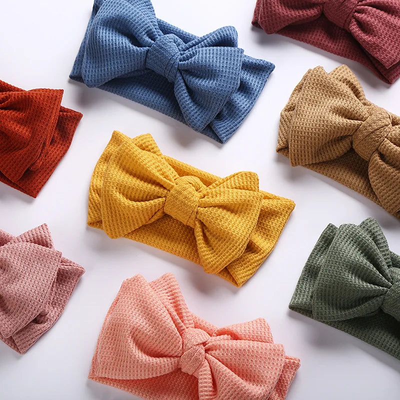 Baby Headband Newborn Baby Girl Hair Accessories Children's Headwear Knit Big Bow Double Layer Kids Hair Band Turban Headdress