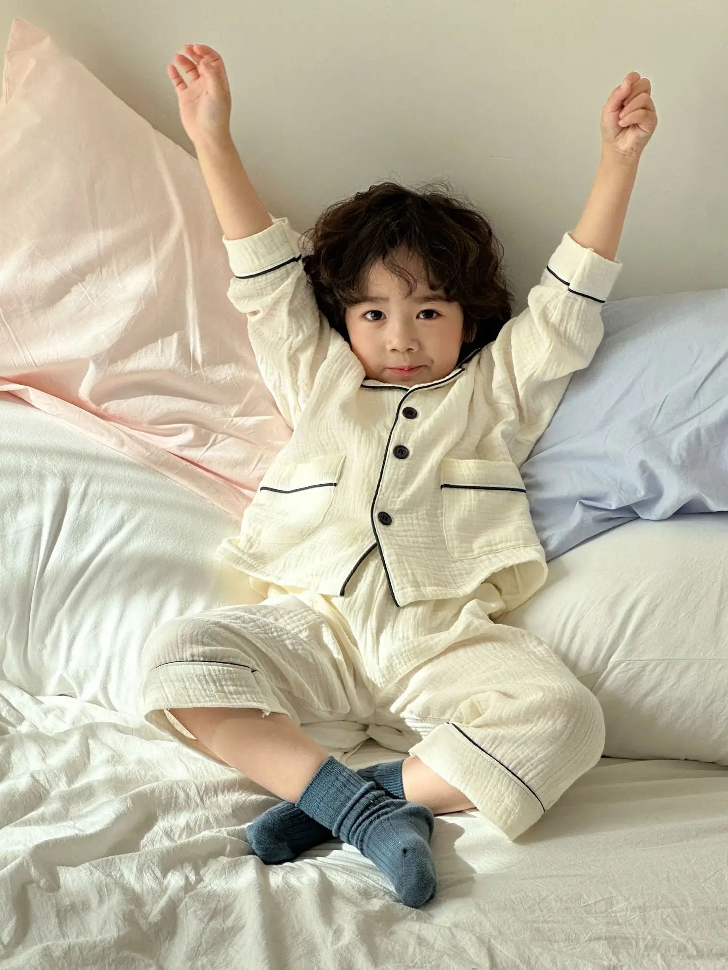 2PCS Children Pajamas Set 2025 New Spring Autumn Girls Long Sleeved Sleepwear Suit Boy Cotton Loungewear 1-8y Baby Kids Homewear