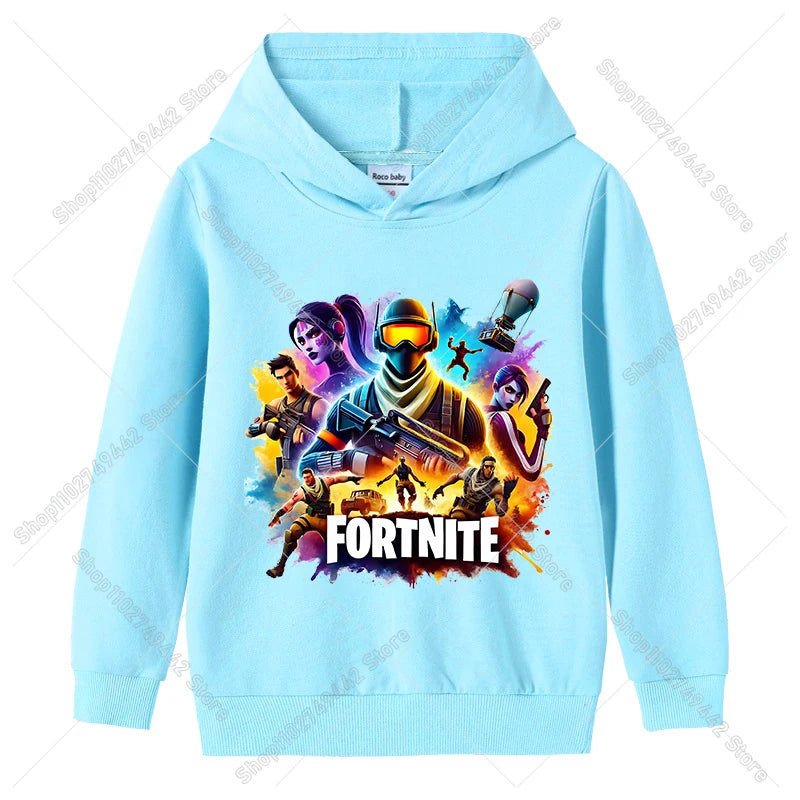 Fortnites Child Hoodies Autumn Hooded Sweatshirt for Boy Girl Thin Tracksuit Long Sleeve Pullover Tops Sportswear Kids Clothes