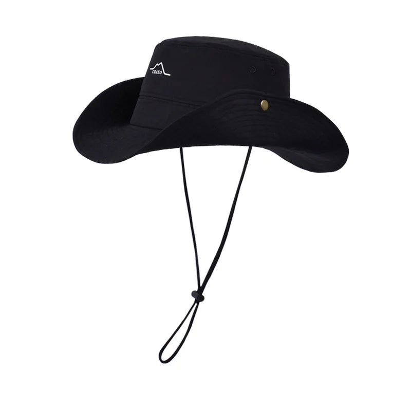Waterproof and quick-drying summer wide-brimmed sun-protective hats for men and women, outdoor hiking and fishing sun hats