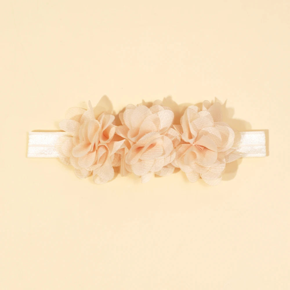 Baby Accessories For Newborn Toddler Kids Baby Girl Boy Headband Solid Chiffon Flower Hairband Princess Elastic Kids Headwear