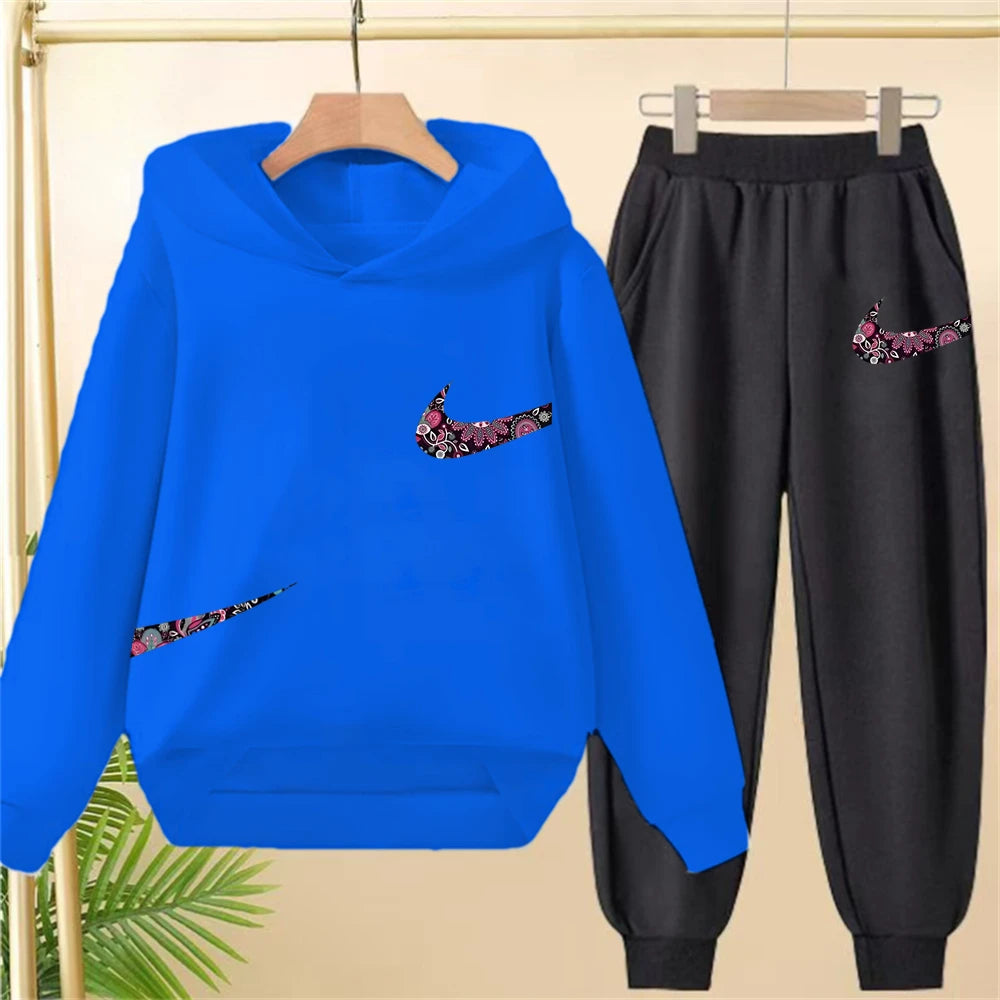 Children's Hoodie Coat +Pants black Children Boys Girls Hoodie Tops Leisure Sweatshirr Toddler 3-12 Year new fashion Clothing