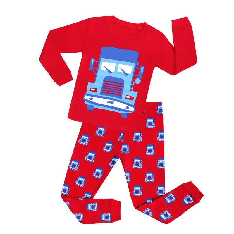 Boys Pajamas Sets 2 to 3 4 5 6 7 8 Years Cotton Long Sleeve Toddler Boy Pijama Autumn Winter Kids Sleepwear Set Children Clothes