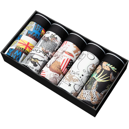 5-pack men's underwear is breathable, soft, highly elastic, skin friendly, and does not get stuck in the crotch