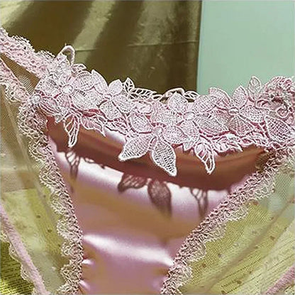 Women's Underwear Sexy Fashionable Satin Lace Embroidered Hollow out traceless Transparent Enticing Women's Underwear