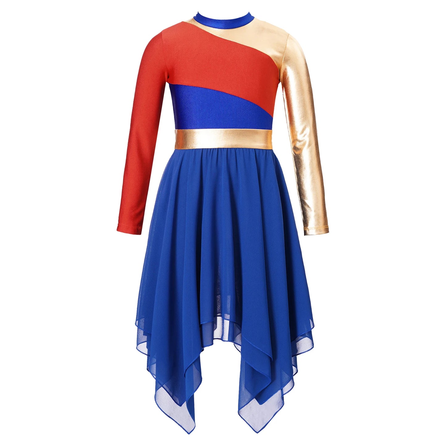 Girls Lyrical Dance Dress Kid Celebration of Spirit Church Dress Children Dancewear Stage Performance Wordhip Liturgical Costume