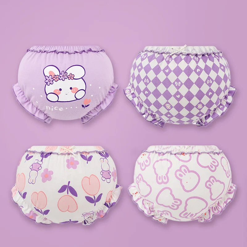 4pcs Pure Cotton Baby Panties Toddler Potty Training Underwear For Boys Girls Infant Newborn Wear Outside Fashion Bow Underpants