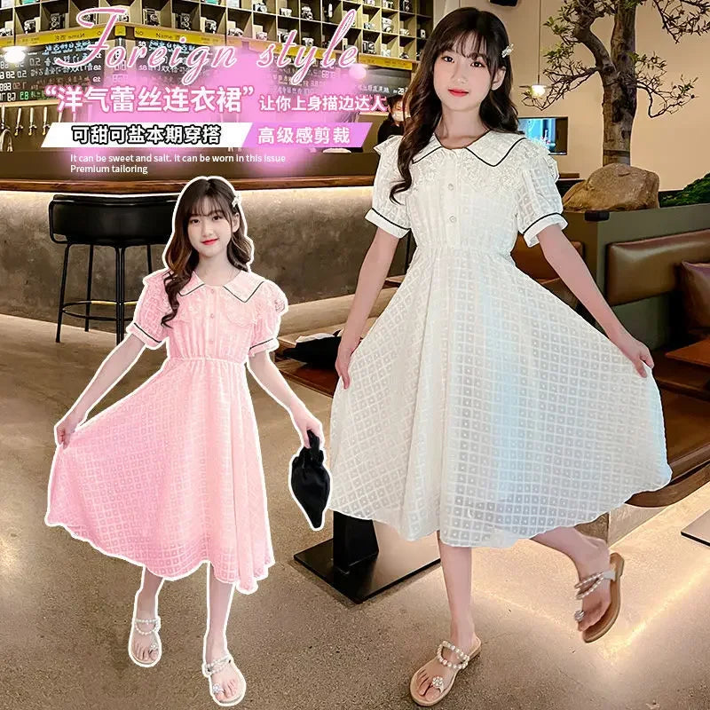Girls' Dress 2025 Summer New Style Little Girl Princess Dress Stylish Children's Summer Dress