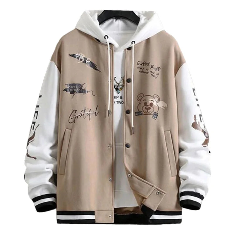 Men's Jackets Coat Spring Autumn Casual Long Sleeve Golf Wear Men Baseball Jacket Fashion Printed O-neck Windbreaker Men's Coats