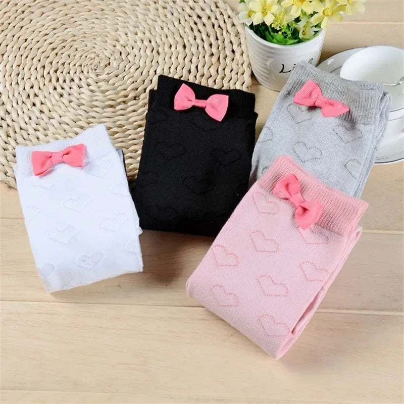Knee Socks for Youth Girls Women Pink Bow School Stockings Kawaii Campus Long Socks Cute Girl Thigh High Stocking