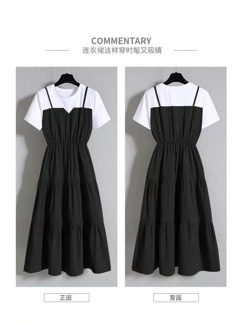 Fashion 10 12 14 16 Years Teenage Girls Dress Back To School Casual Style Large Sizes Suspenders One-piece Girl's Summer Dresses