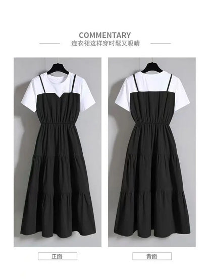 Fashion 10 12 14 16 Years Teenage Girls Dress Back To School Casual Style Large Sizes Suspenders One-piece Girl's Summer Dresses