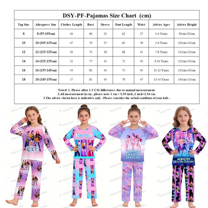 Girls Pajamas Sets Spirng Kpop Kids Long Sleeve Sleepwear Children's Pyjamas Boys Girls Cartoon 2pcs Homewear Clothes Loungewear