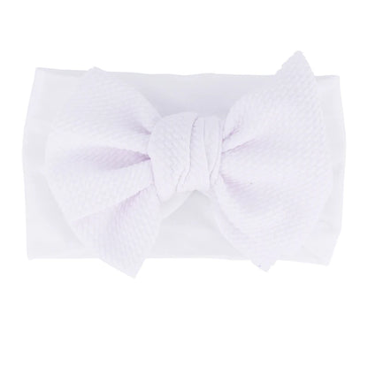 New Baby Accessories Infant Baby Girl Cute Bow Headband Newborn Solid Headwear Headdress Nylon Elastic Hair Band Gifts Props