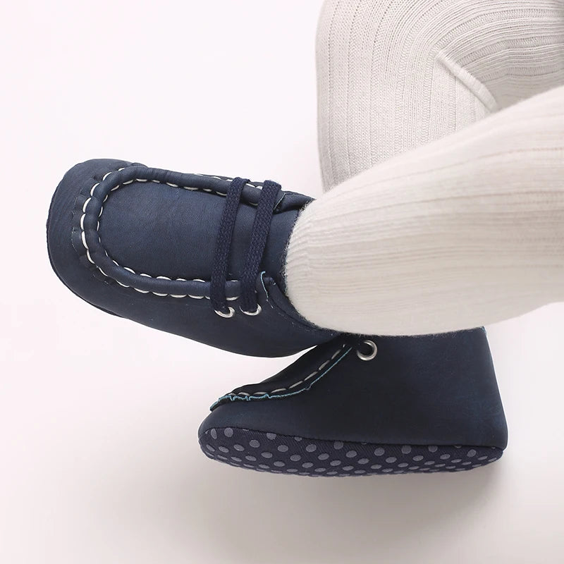 Classic Casual  Baby Shoes for Boys 0-1 Year Old Lace-Up Spring Autumn Soft Sole Comfortable Casual Walking Shoes
