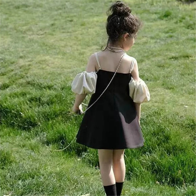Young Girls New Design Dresses Two Ways To Wear Clothes 2025 Fashion Elegant Bow Patchwork High Grade Teen Girls Dress 5-14Years