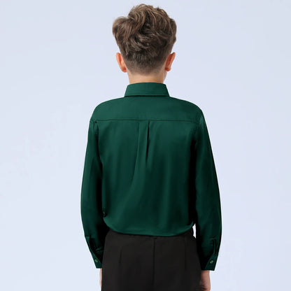 Boys Shirt Kids Oxford White Shirts Kids School Uniform Gift Perform Ceremony Birthday Wedding Formal Clothes 6 to 14 Years