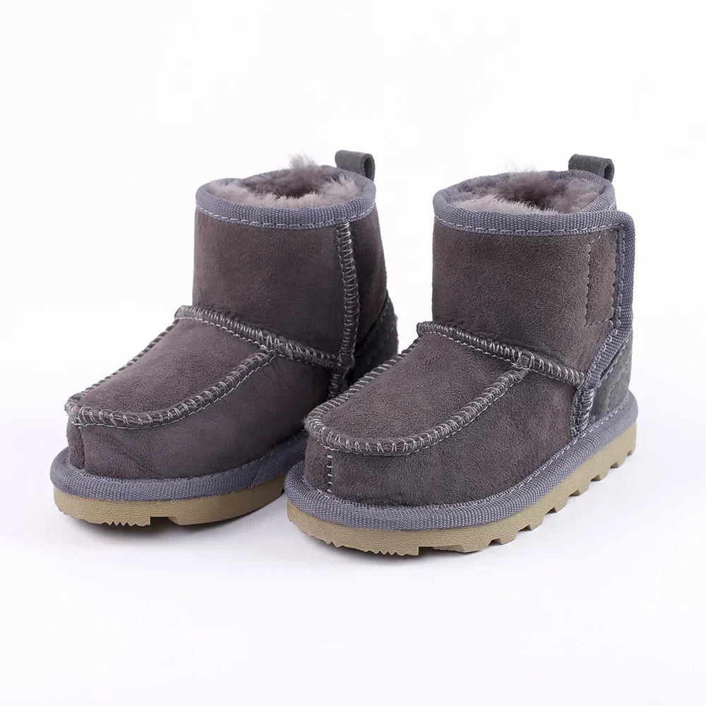 Baby Snow Boots for boys and girls  Kids Snow Boots Sheepskin  Real Fur Shoes Children Geanuine Leather Australia Shoes