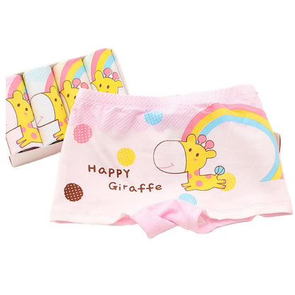 Girls Briefs Fine Cotton Underwear Cute Prints Panties Kids Breathable Soft Healthy Underpants Girls Boxer 4pcs/Lot Size 3-10T