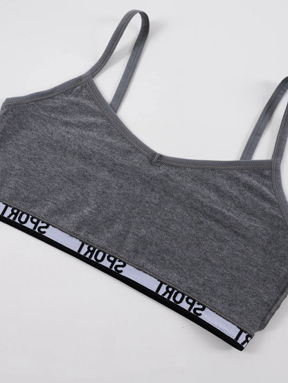 3 pcs girls' bra, sports bra, no underwire comfortable vest, underwear for students in puberty, suitable for ages 9-14