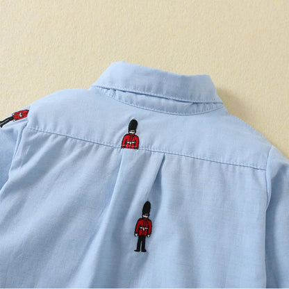 Baby Boys Birthday Party Outfits Children Formal Long Sleeve Shirts and Shorts Two Piece Suits Kids Spanish Clothing Toddler Set