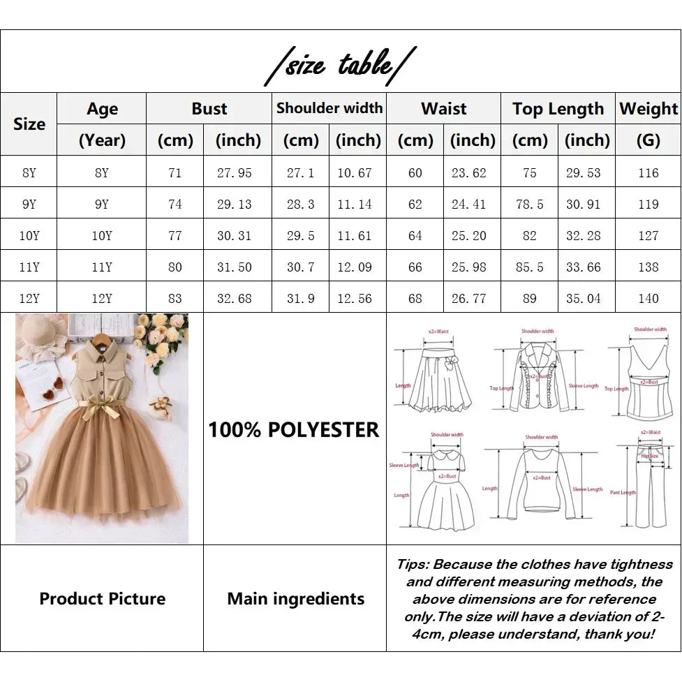Teen Girl Pink Dress Summer Sleeveless Fashion Mesh Children Dresses Casual Vacation Elegant Princess Dress  7 8 9 10 11 12 Yrs