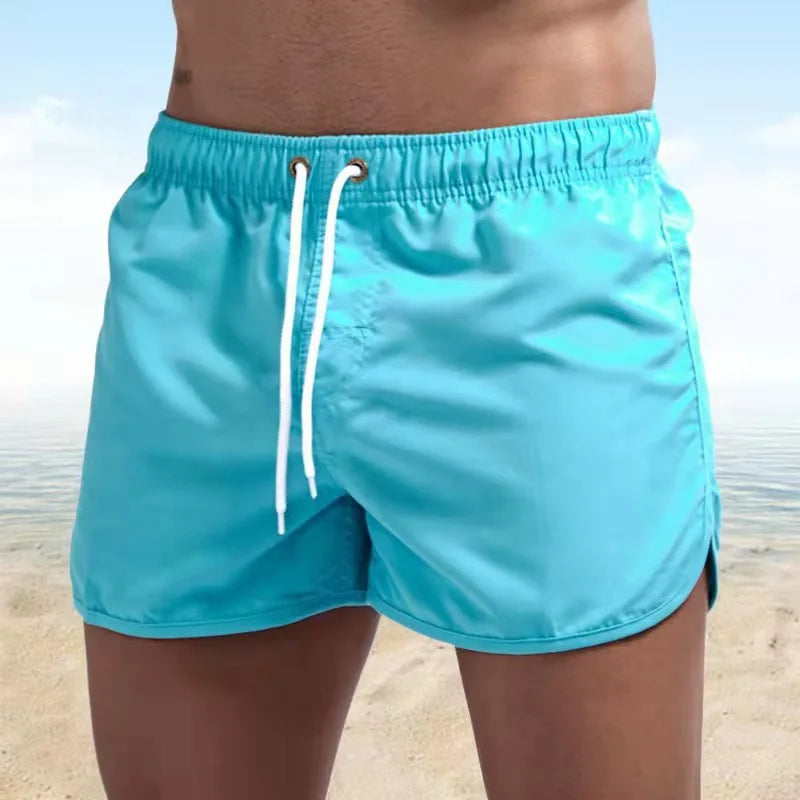 Summer Men's Swimwear Bear Printed Shorts Brand Beachwear Sexy Swim Trunks Men Swimsuit Low Waist Breathable Beach Surfing