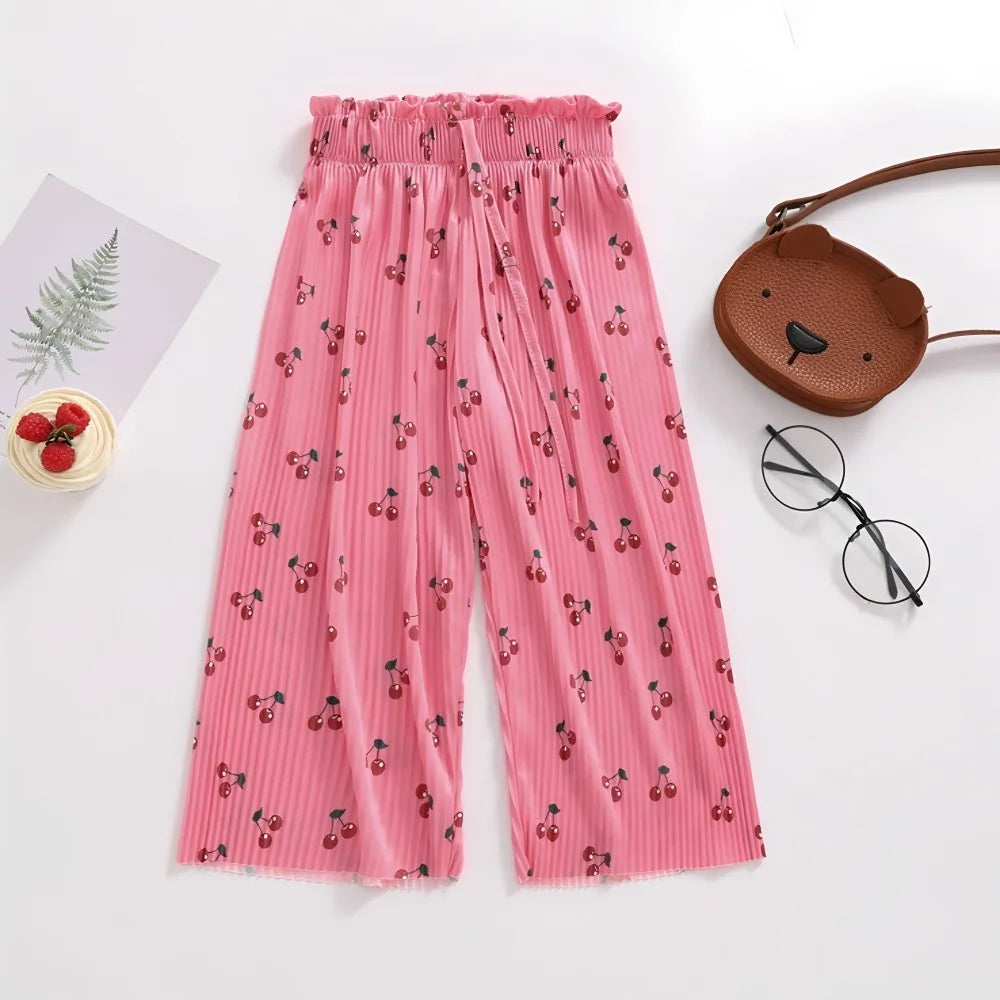 Girls' Pants 2026 Summer New Korean Style Children Floral and Polka Dot Straight Pants Thin Kids Underwear Mosquito-proof Pants