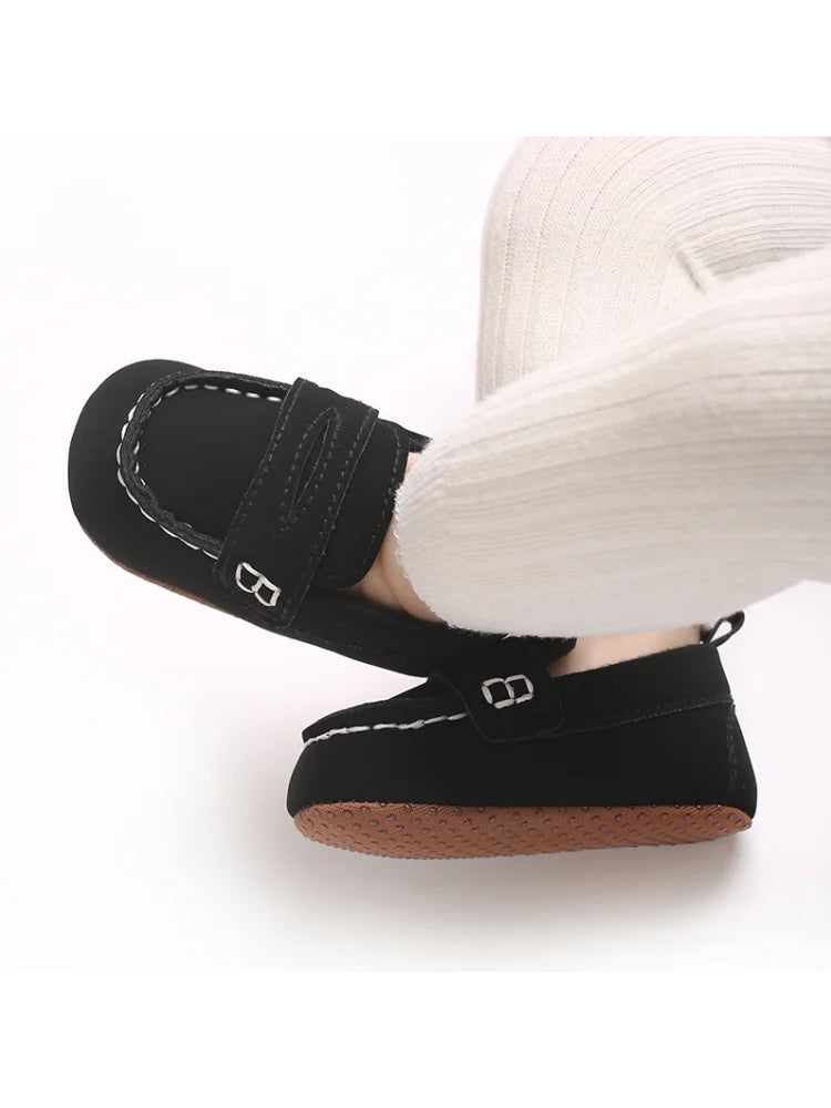 First Walking Shoes for Baby Boys Delightful Solid Color Slip-On Loafers Ligh Casual Sneakers