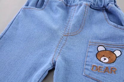 Baby Boys Clothes Sets Summer Kids Cotton Cartoon Bear T-shirt+Shorts Suit Toddler Outfit Boy Clothes Children Costume 1 -5Year