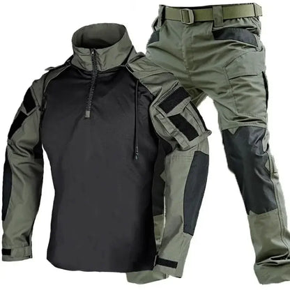 Outdoor Uniform Tactical Suits Wear Resistant T-Shirt Hood Pants Men Clothes Combat Shirts Airsoft Paintball Hunting Clothing
