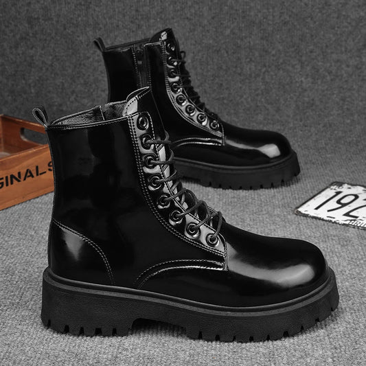 Men's high top boots four seasons new styles fashion soft soled comfort sports casual boots thick sole youth outdoor work boots