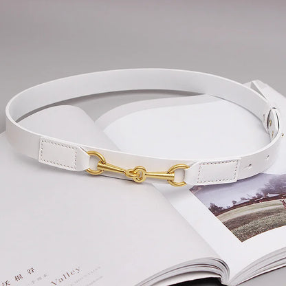 Women's Belt New Simple Belts For Women Saddle Buckle Decoration Cowhide Belt Female