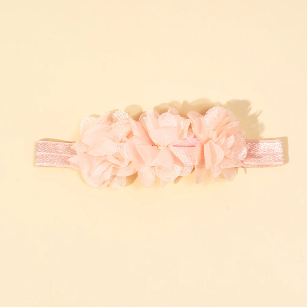 Baby Accessories For Newborn Toddler Kids Baby Girl Boy Headband Solid Chiffon Flower Hairband Princess Elastic Kids Headwear
