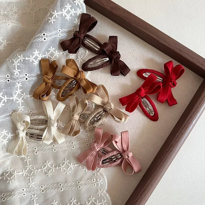 Belt Bow Baby Hair Clip for Girl Sweet Fashion Solid Color Leaf Series Barrettes for Toddler Cute BB Clip Kids Hair Accessories