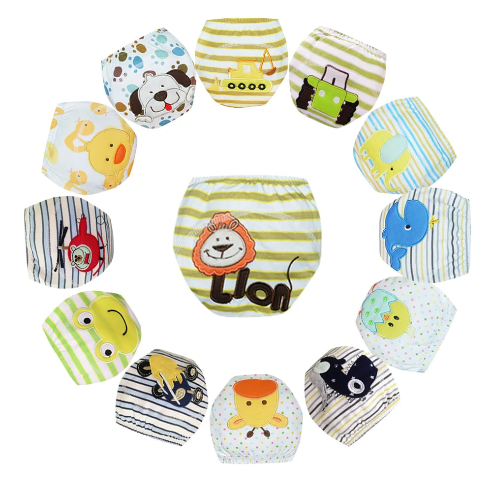 10 Pcs Reusable Baby Training Pants Washable Kids Cloth Diaper Nappies Changing Underwear Infant Toddler Potty Training Panties