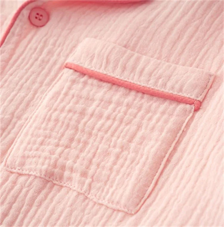 Kids Girls' Lightweight Style Pajamas Solid Color Long Sleeve Pant Set Air Conditioning Wear Indoor Outdoor Toddler Sleepwear