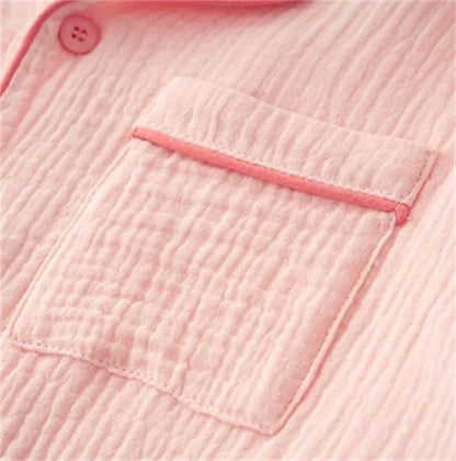 Kids Girls' Lightweight Style Pajamas Solid Color Long Sleeve Pant Set Air Conditioning Wear Indoor Outdoor Toddler Sleepwear