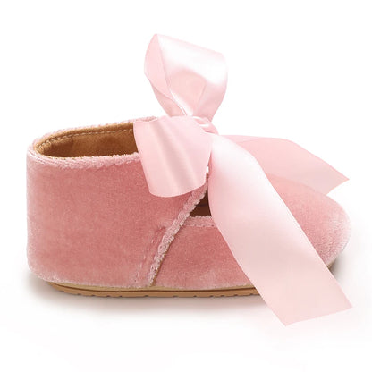 Girls' Princess Baby Shoes Cute Bow Flat Bottom Walking Children's Shoes First Step Newborn Baby Comfortable Soft Sole Footwear