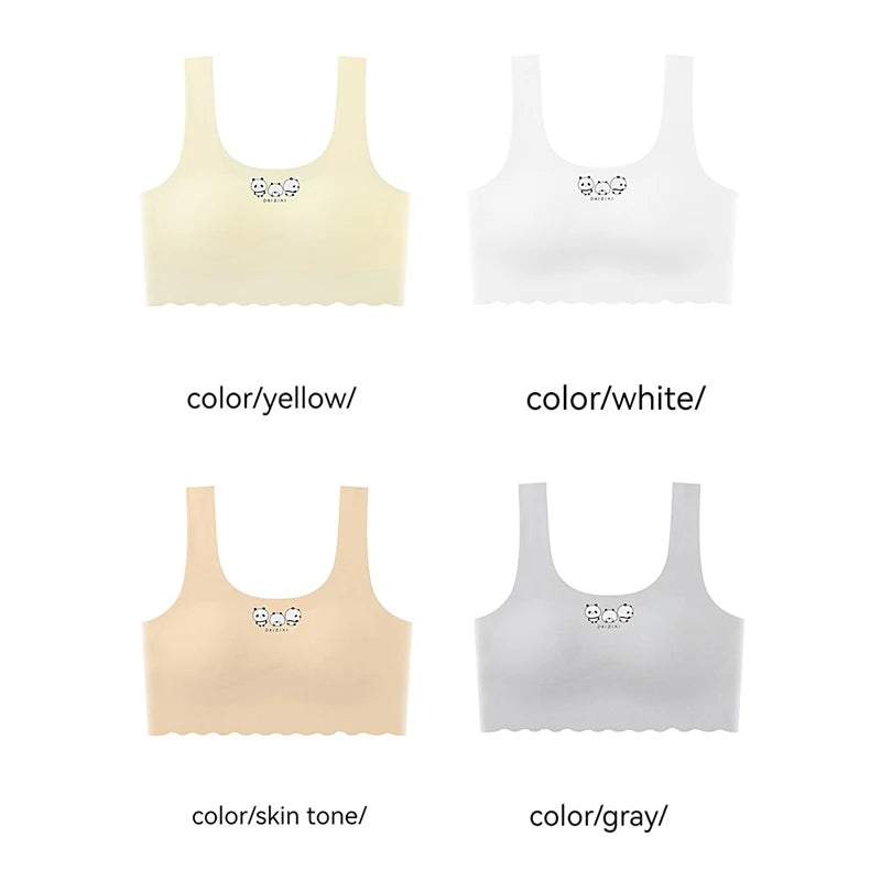 Teenage Girls' ice Silk Seamless Bra  Comfortable Underwear For Junior And High School Girls Undergarment For Girls In Puberty