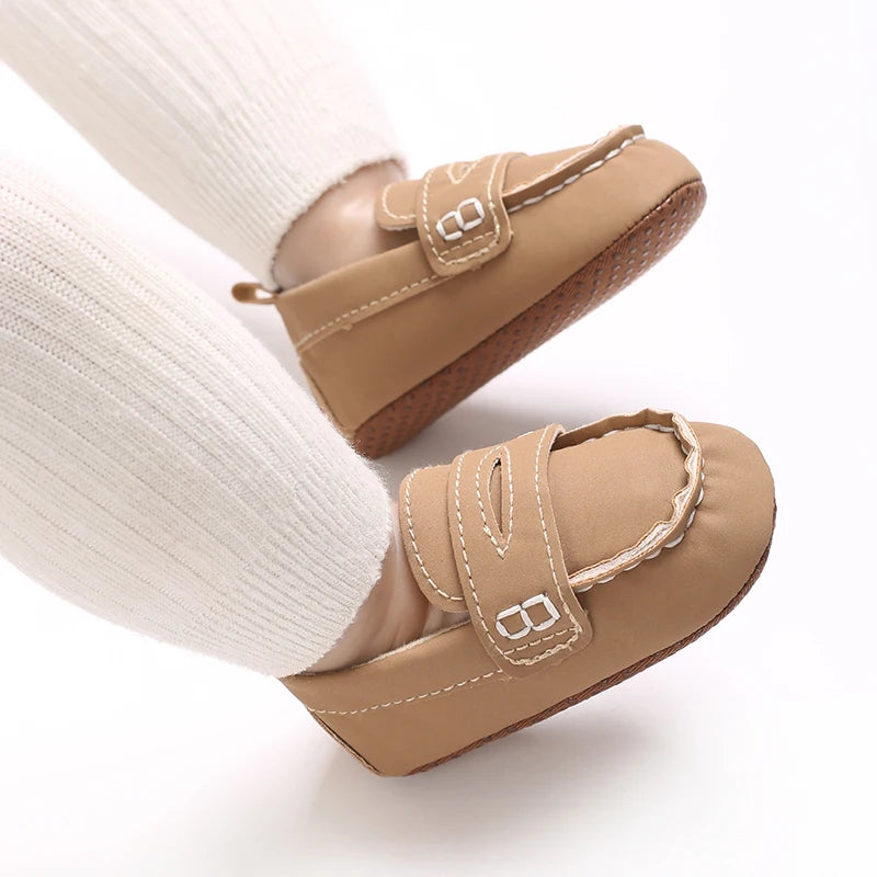First Walking Shoes for Baby Boys Delightful Solid Color Slip-On Loafers Ligh Casual Sneakers