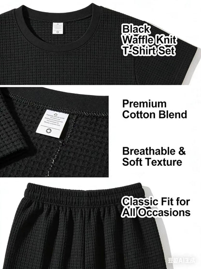 Mens Sports Suit Fashion Short Sleeve Tracksuit Men Suits Summer Men's Two Piece Set Linen Fabric Casual T-Shirt and Shorts Set