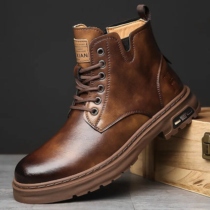 Men's shoes 2025 new autumn and winter men's boots youth high top casual men's shoes trend British style big yellow boots